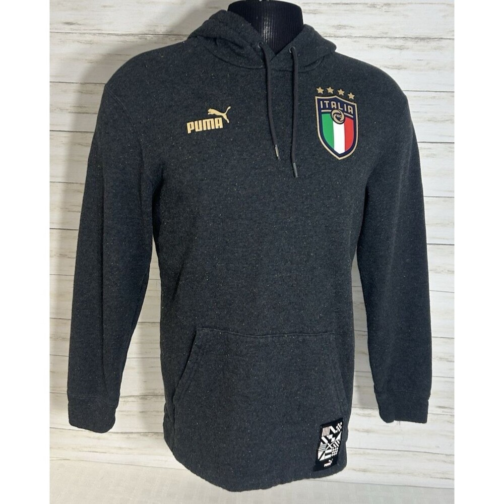 Puma Italia/Italy FIGC Pullover Hoodie Sweatshirt 767136-09 Gray Size Small Mens